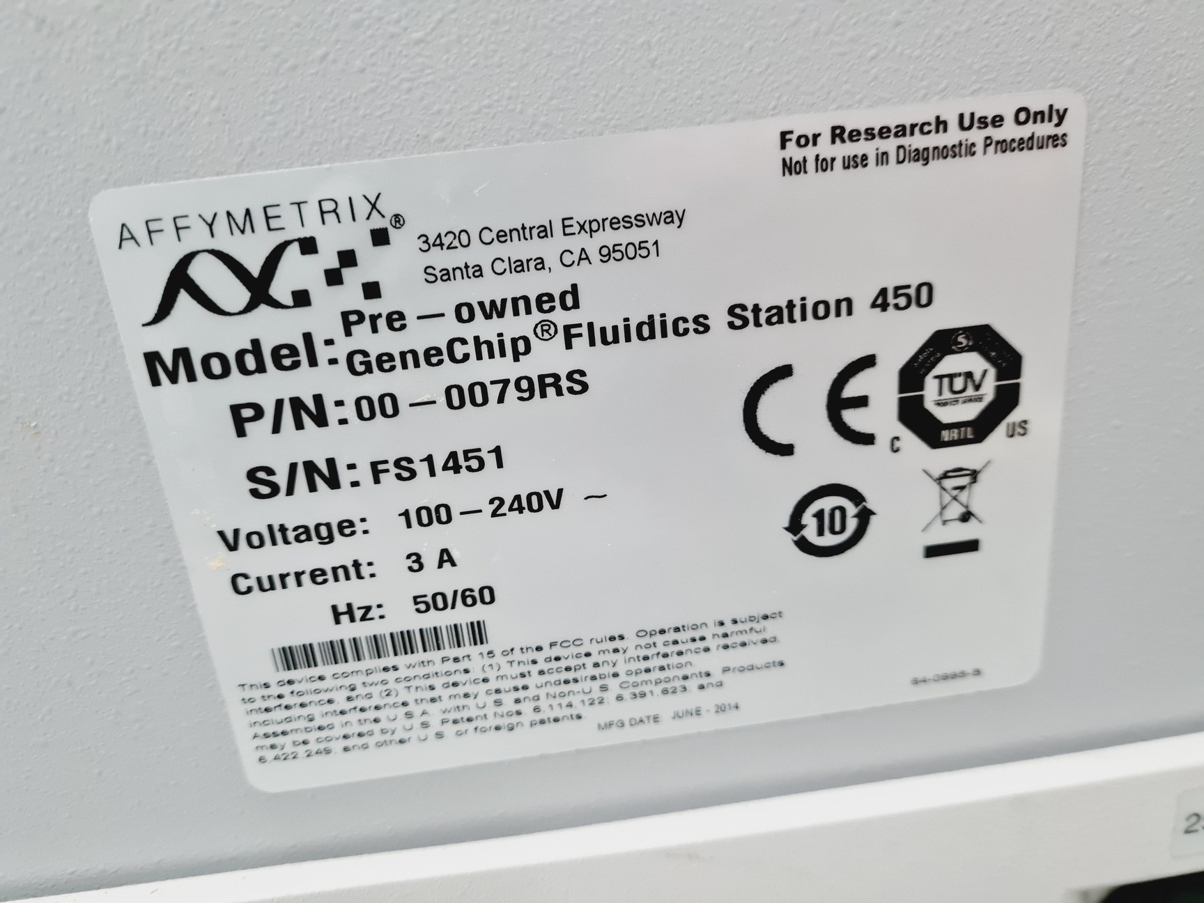 Image of Affymetrix GeneChip Scanner 3000 System with 4 x Affymetrix Fluidics Station 450
