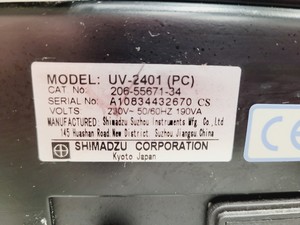 Thumbnail image of Shimadzu UV-VIS Spectrophotometer UV-2401PC & TCC Temperature Controller Lab