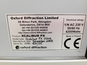 Thumbnail image of Oxford Diffraction Xcalibur PX Ultra Crystal Diffraction XRD lab Spares/Repairs