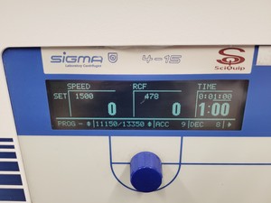 Thumbnail image of Sigma 4-15 Benchtop Centrifuge with Sigma Swing Bucket Rotor and Buckets Lab