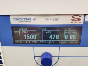 Thumbnail image of Sigma 4-15 Benchtop Centrifuge with Sigma Swing Bucket Rotor and Buckets Lab