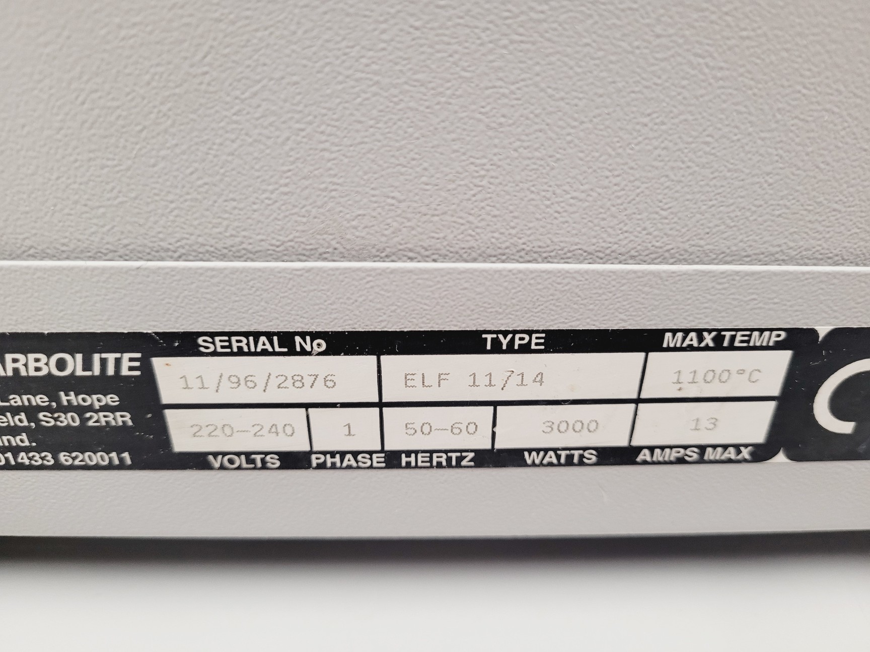 Image of Carbolite Furnace Oven ELF 11/14 1100˚C Temp 3Kw Lab