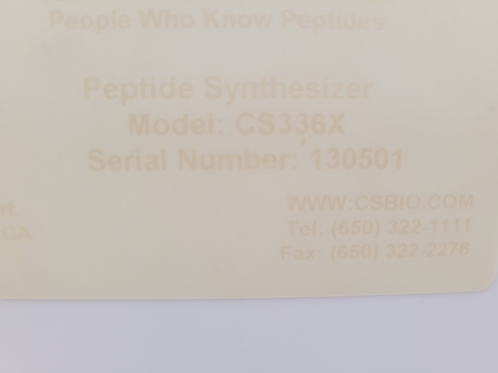 Image of CS Bio Co. Peptide Synthesizer With Control Unit Model CS336X Lab