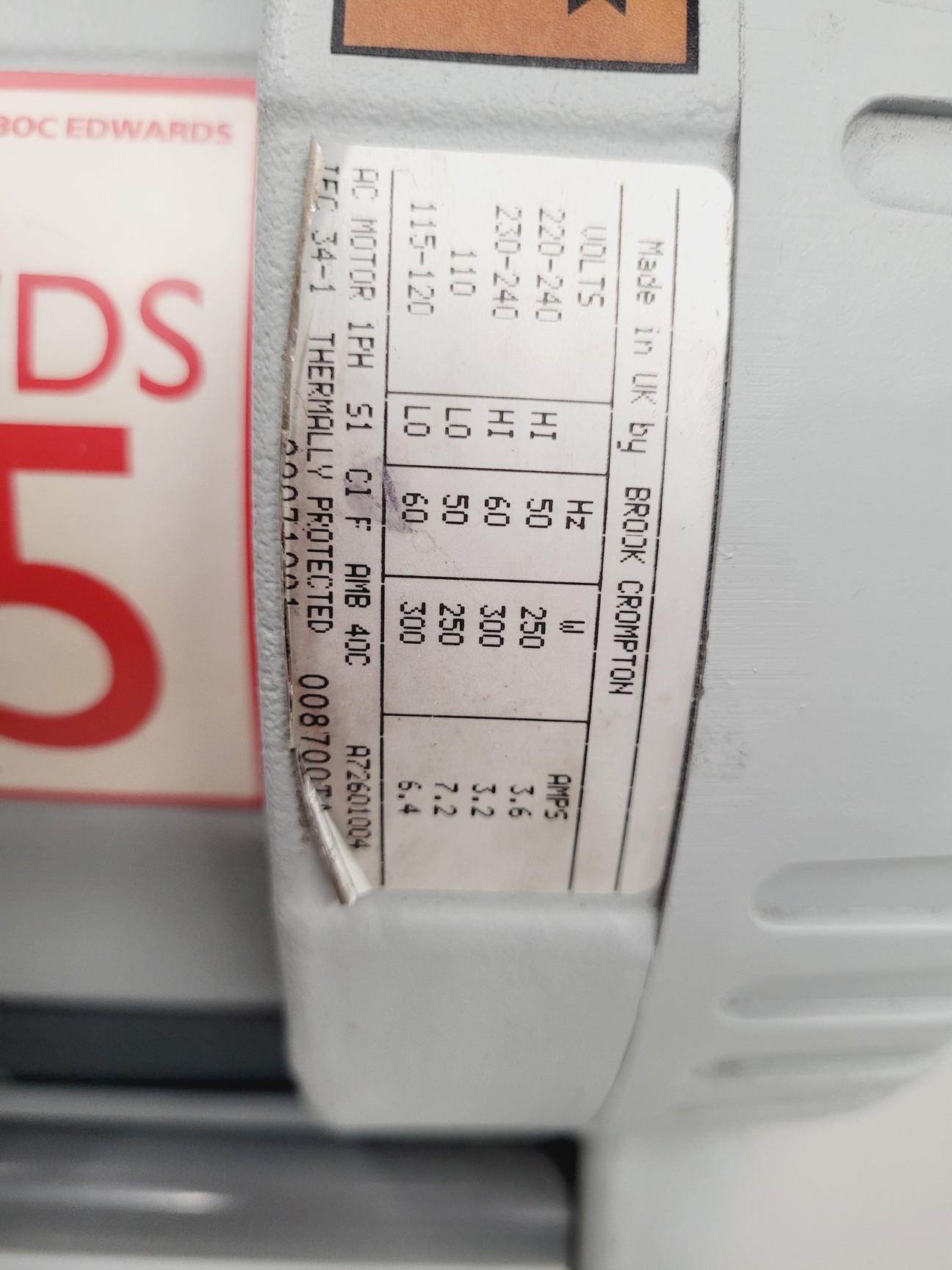 Image of Edwards XDS 5 A724-01-903 Dry Scroll Vacuum Pump