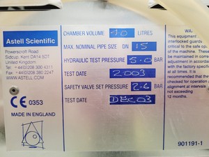 Thumbnail image of Astell AMB 430 Benchtop Autoclave Lab