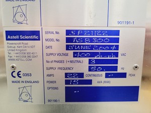 Thumbnail image of Astel Scientific ASB300 Floor Standing Autoclave 330 Litres Lab