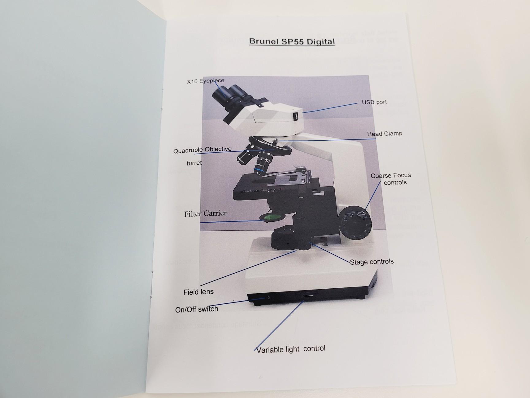 Image of Brunel Sp-55 Digital Compound Microscope Integral Camera -X3 with Software