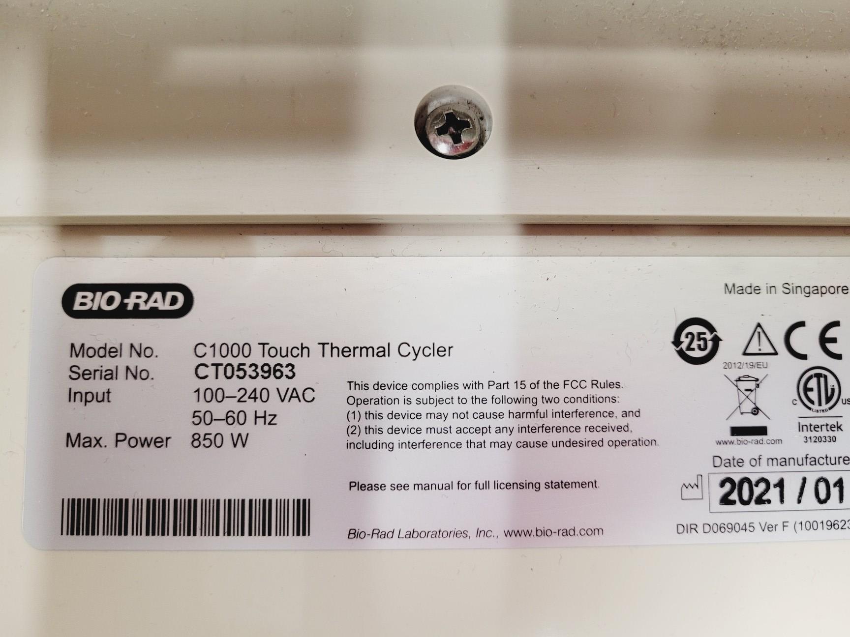 Image of Bio-Rad C1000 Touch Thermal Cycler & CFX96X Optics Module w/ Reaction Module Lab