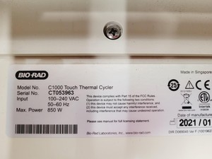 Thumbnail image of Bio-Rad C1000 Touch Thermal Cycler & CFX96X Optics Module w/ Reaction Module Lab