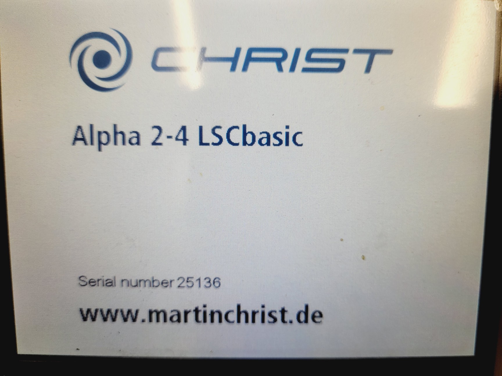 Image of Christ 2-4 LSCbasic Freeze Dryer Lab Spares/Repairs