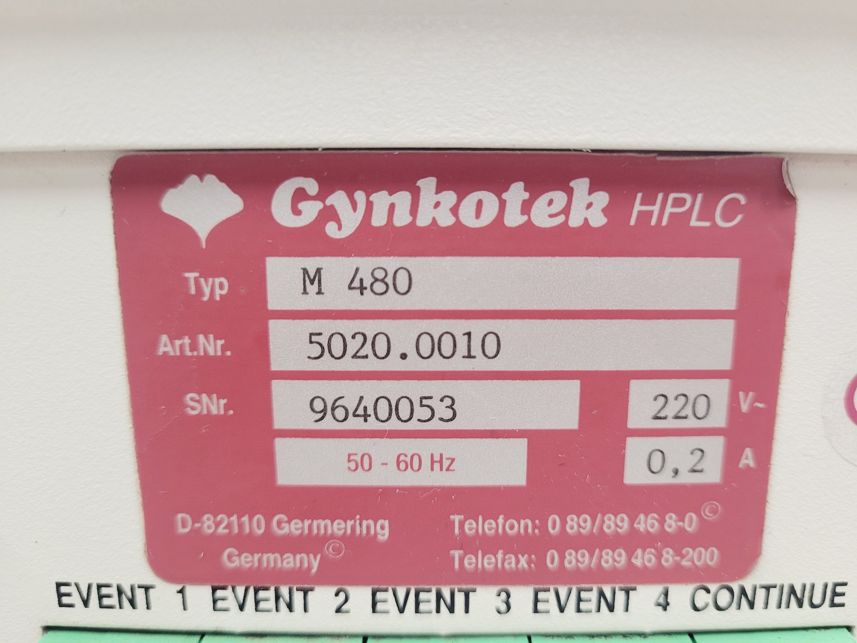 Image of Gynkotek Model 480 M 480 Low Pressure Binary Gradient Pump HPLC Lab