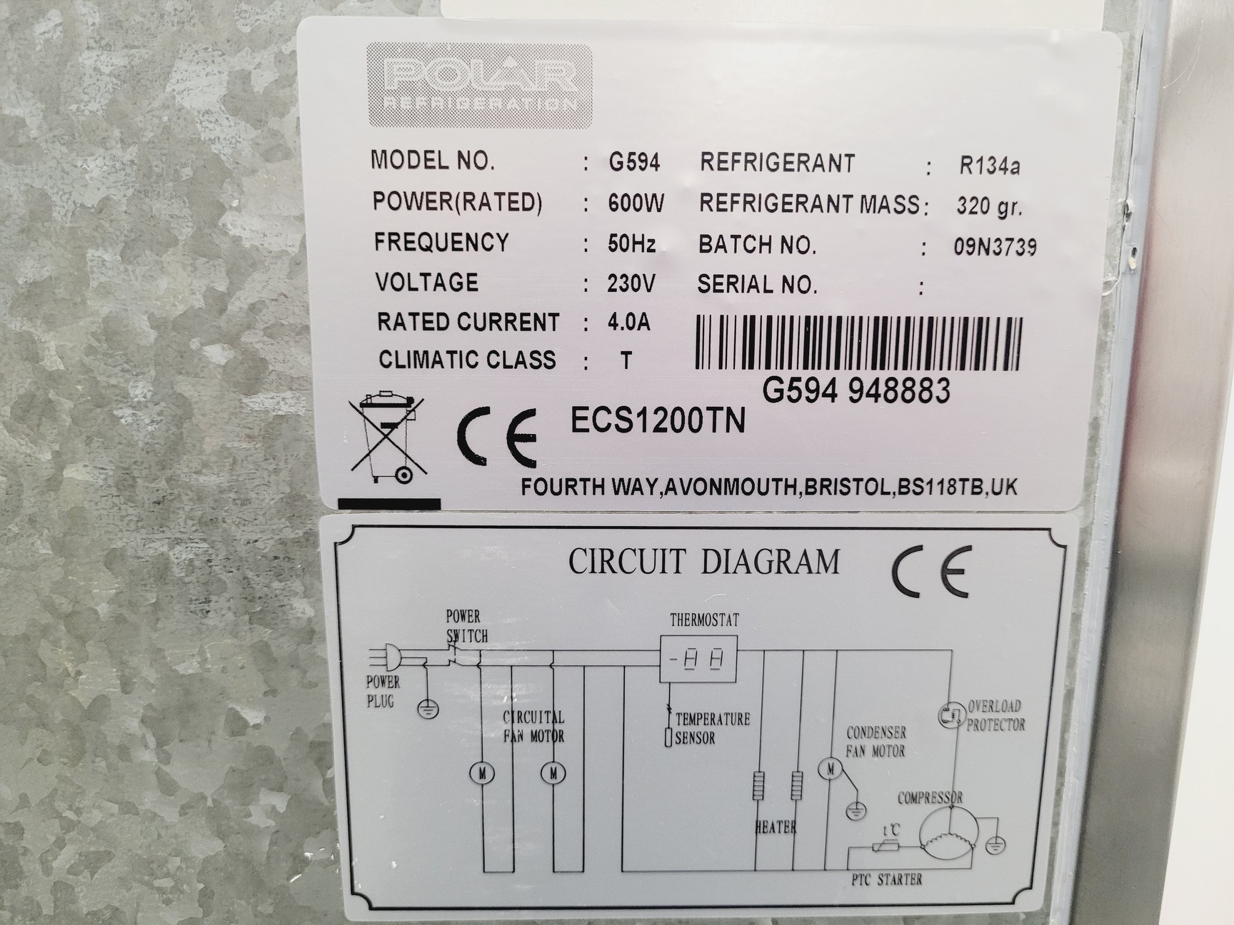 Image of Polar Refrigeration Upright Model G594 1200 Litres Laboratory Fridge Lab