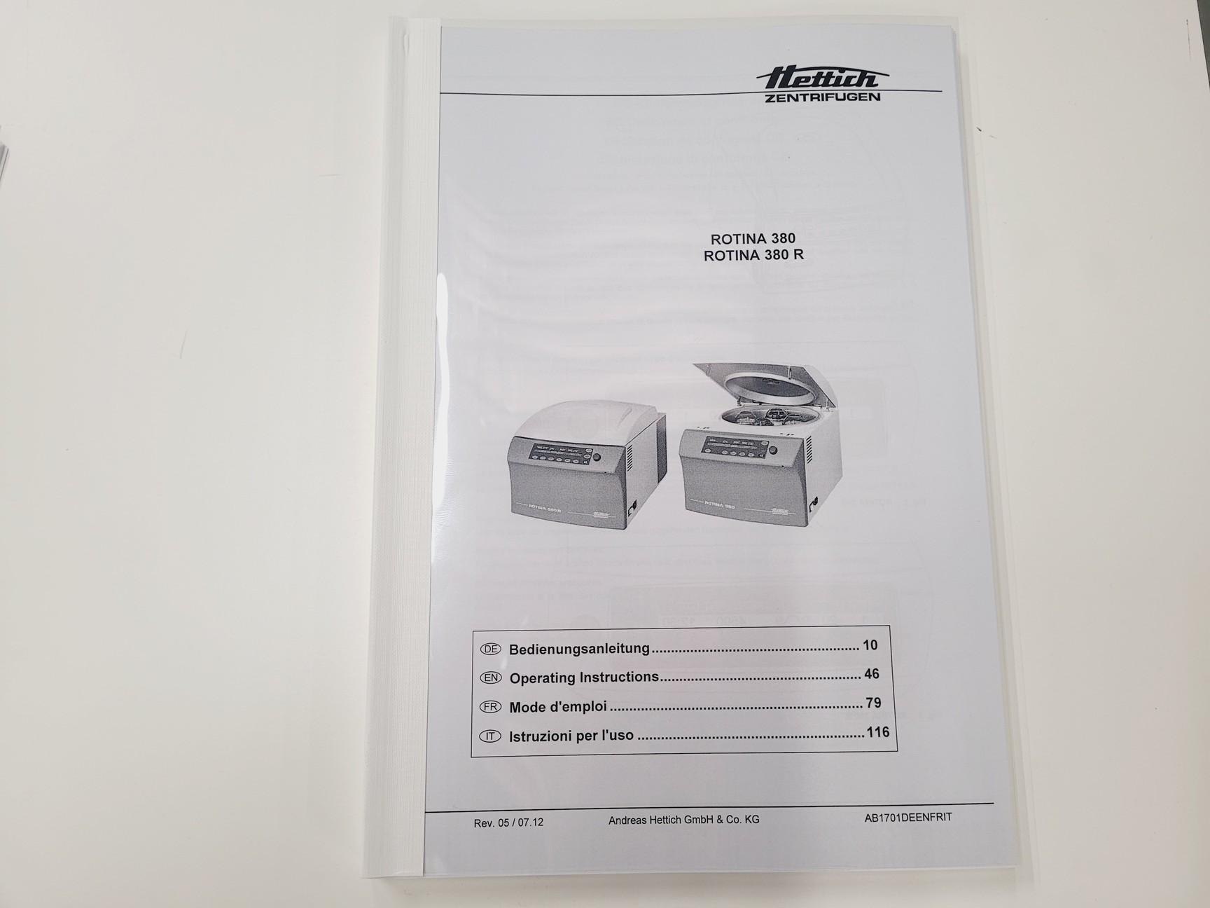 Image of Hettich Rotanta 460R Refrigerated Benchtop Centrifuge w/ Swing Bucket Rotor Lab