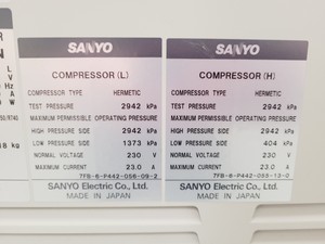 Thumbnail image of Sanyo Ultra Low Temperature -150˚ Lab Freezer MDF-C2156VAN VIP Series Plus