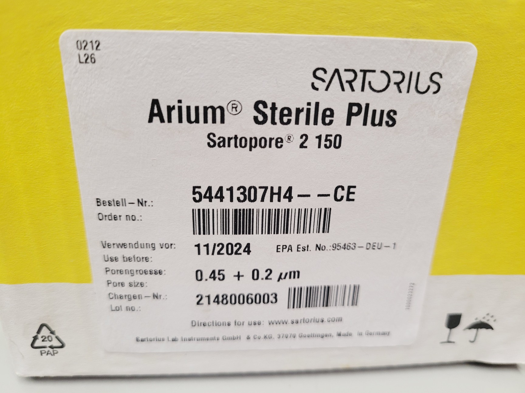 Image of Sartorius Arium Comfort 1 Water Purification System Model H20-1-2-TOC-T