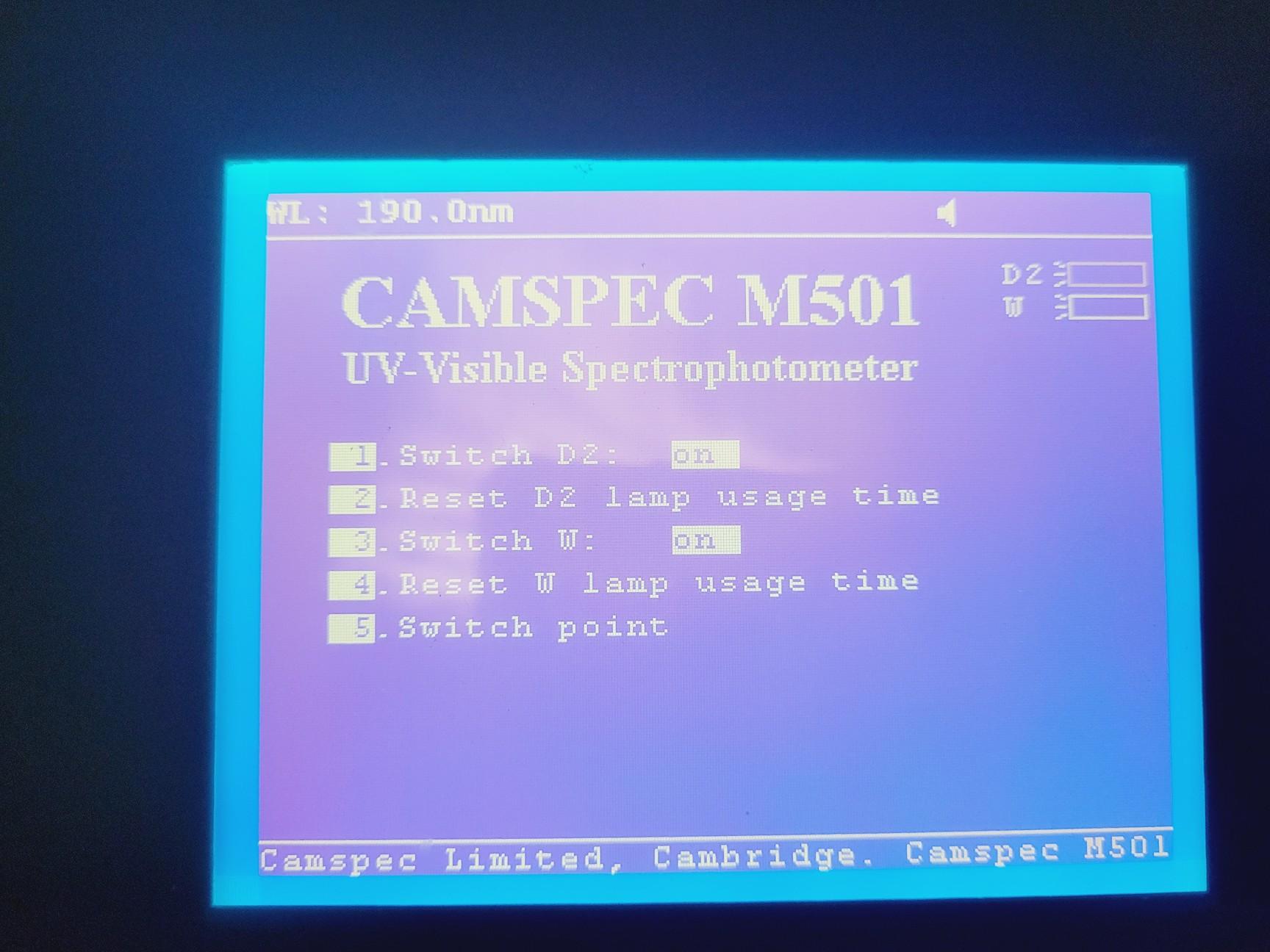 Image of Camspec Model M501 Single Beam Scanning UV-VIS Spectrophotometer Lab