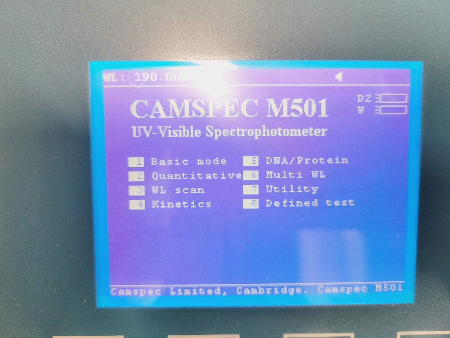 Image of Camspec Model M501 Single Beam Scanning UV-VIS Spectrophotometer Lab