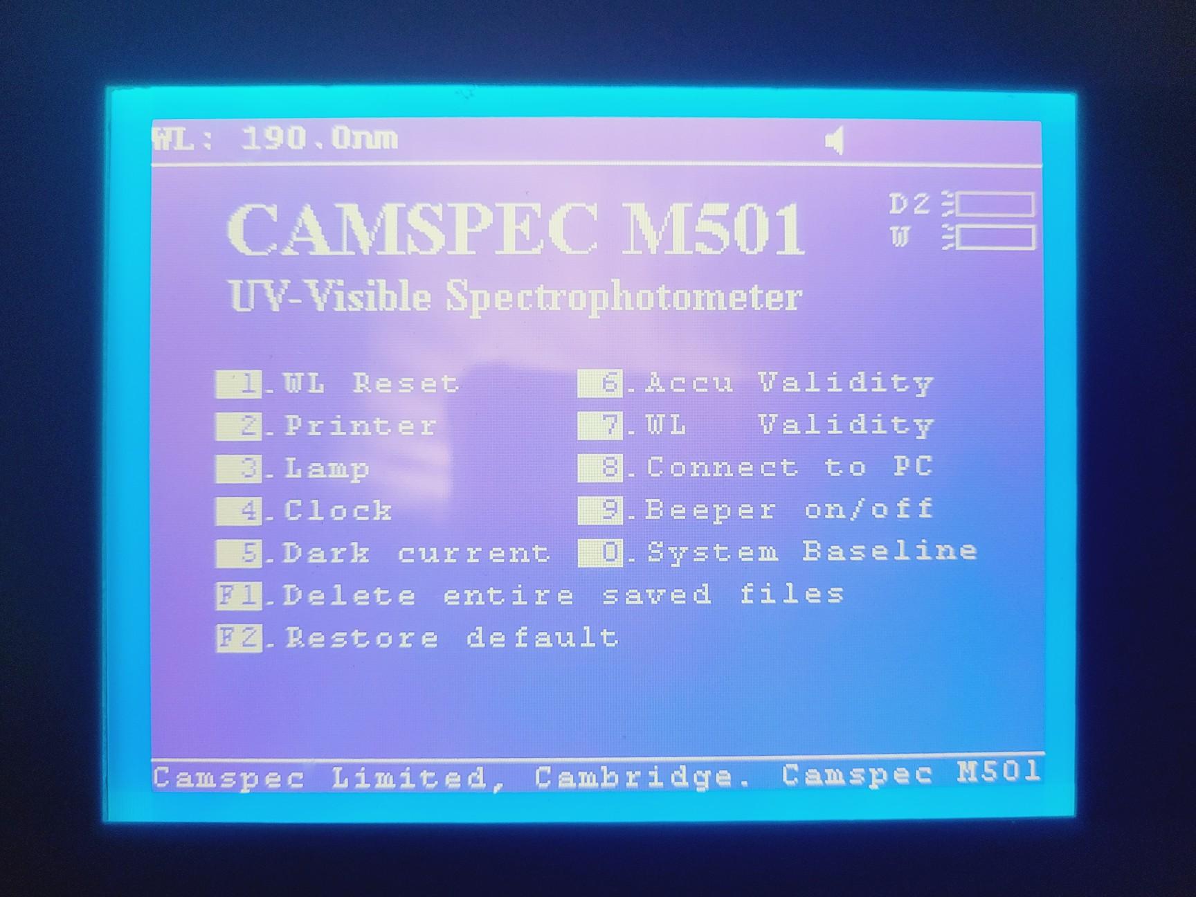 Image of Camspec Model M501 Single Beam Scanning UV-VIS Spectrophotometer Lab