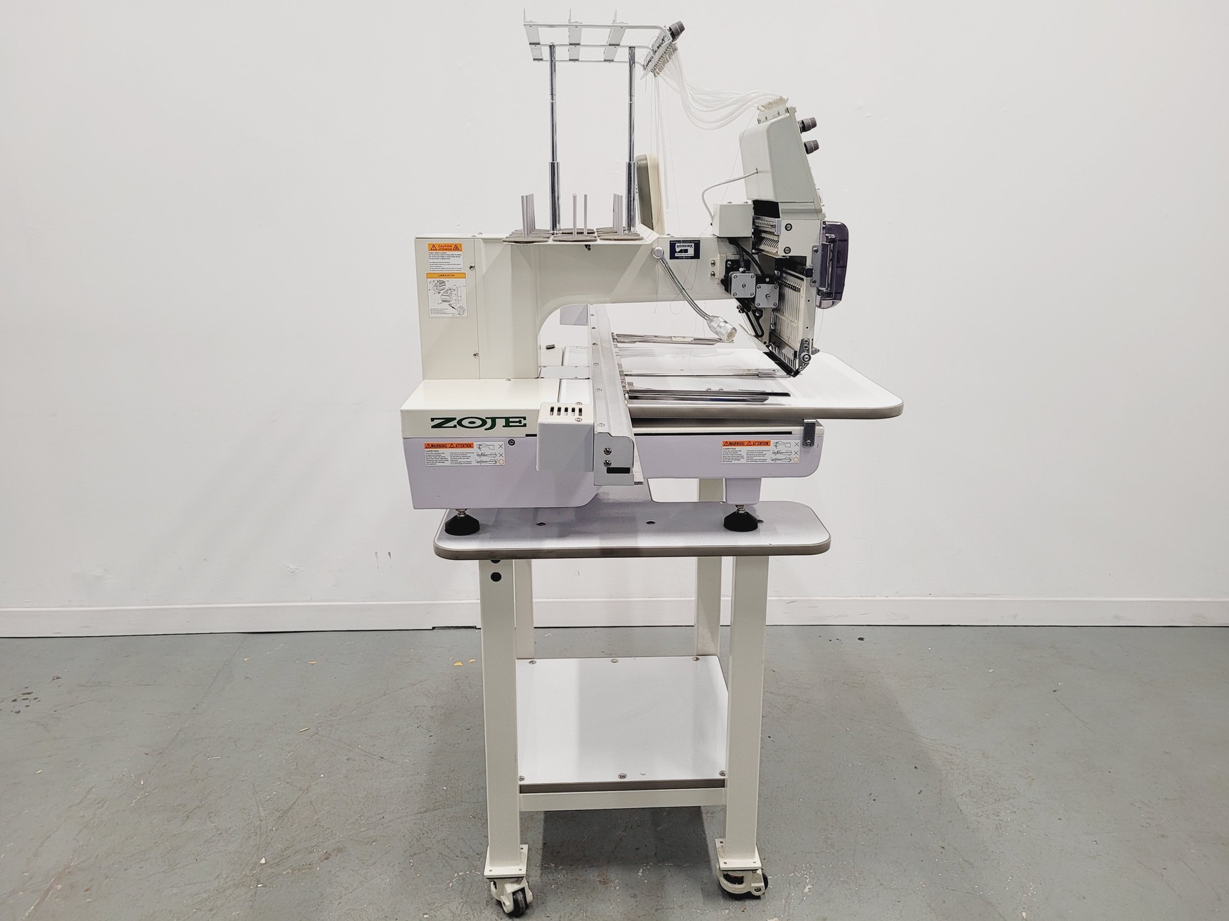 Image of Zoje ZJ-1501PT Single-Head Commercial Embroidery Machine On Stand