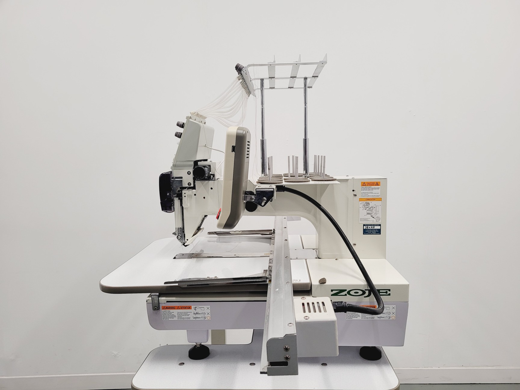 Image of Zoje ZJ-1501PT Single-Head Commercial Embroidery Machine On Stand 