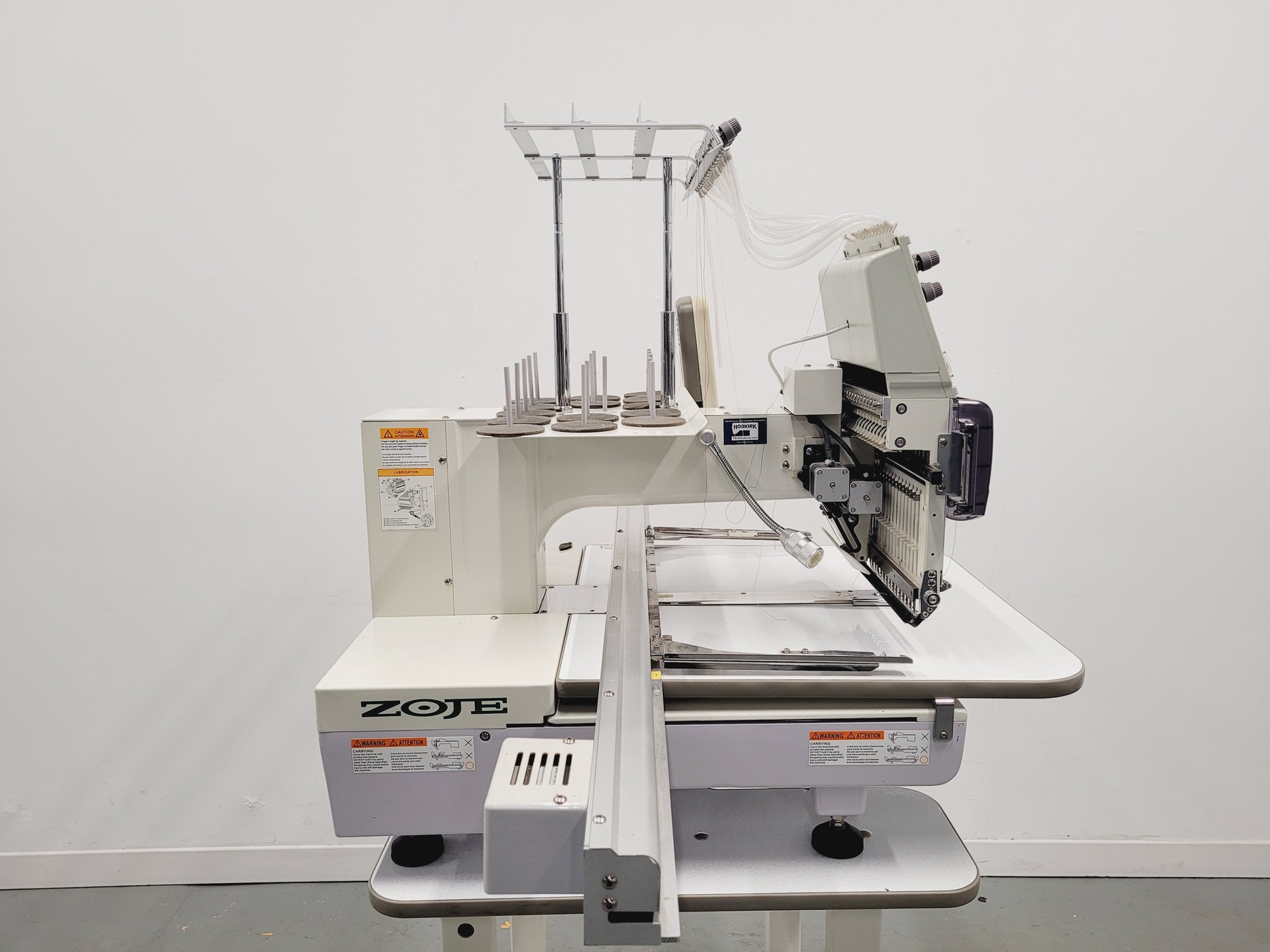 Image of Zoje ZJ-1501PT Single-Head Commercial Embroidery Machine On Stand