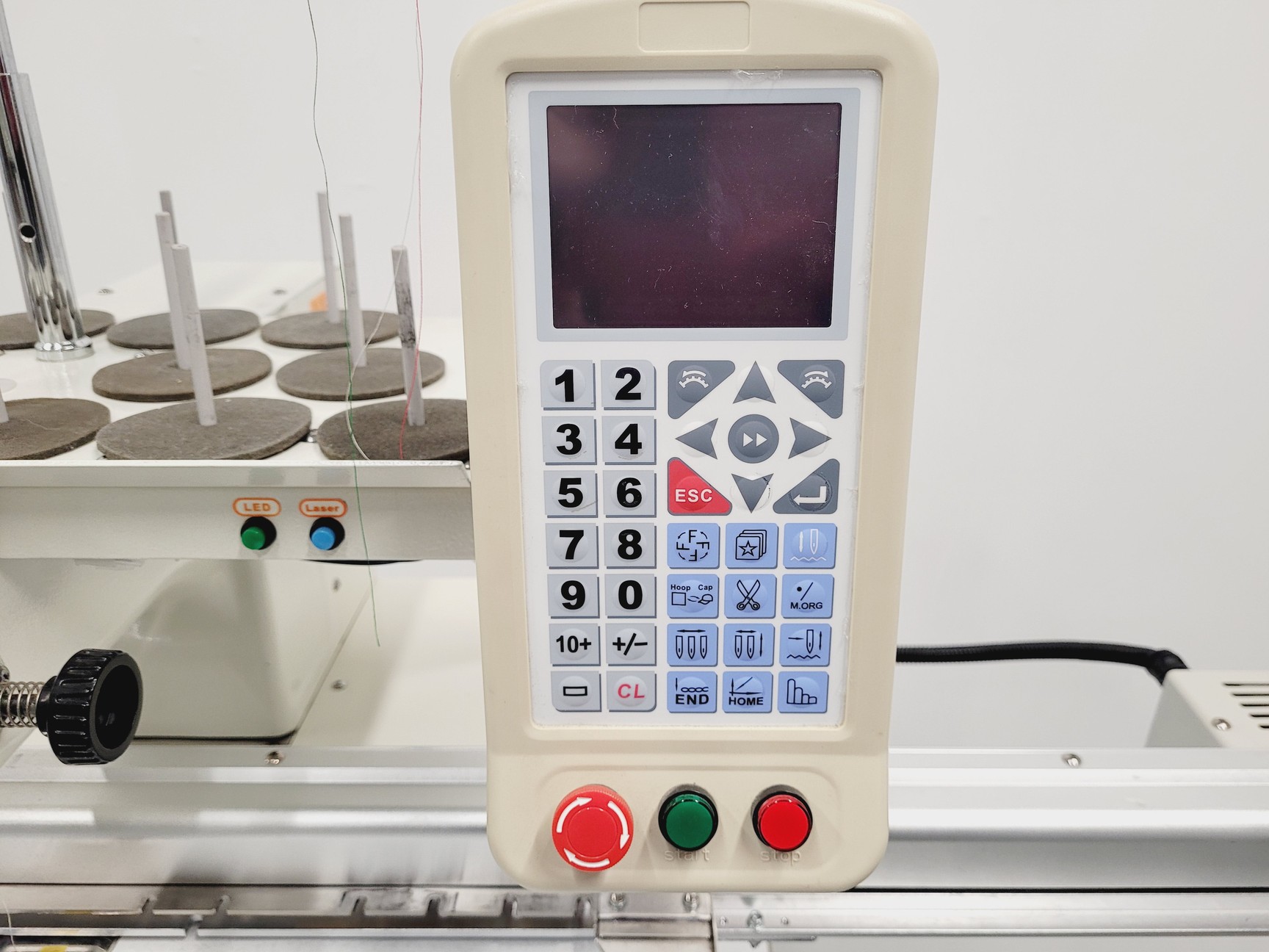 Image of Zoje ZJ-1501PT Single-Head Commercial Embroidery Machine On Stand