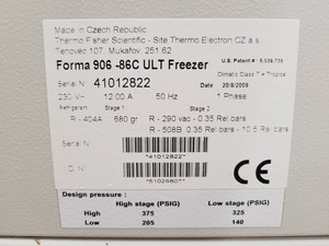 Thumbnail image of Thermo Scientific Forma 900 Series Model NO. 906 ULT Laboratory Freezer