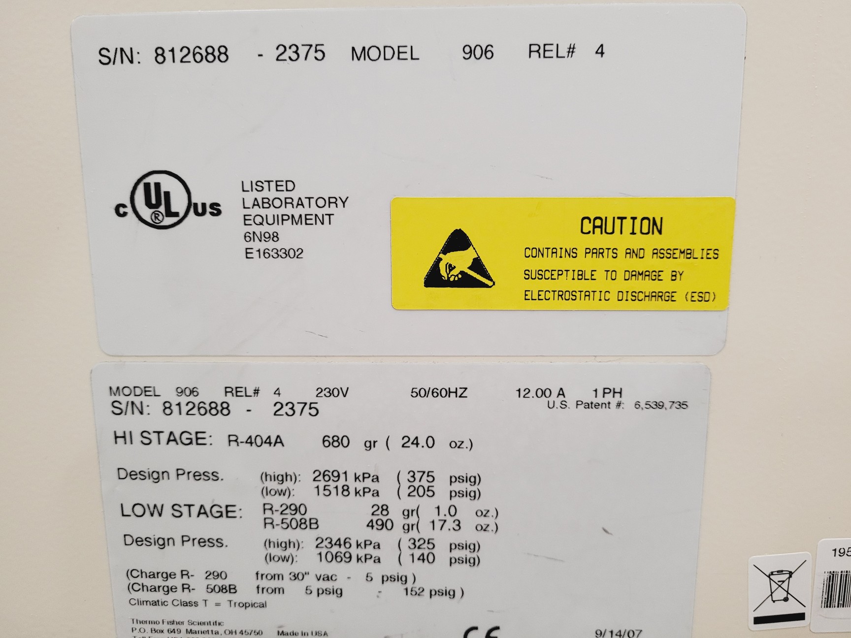 Image of Thermo Scientific Forma Model Type - 906 ULT Laboratory Freezer 'Spares/Repair'