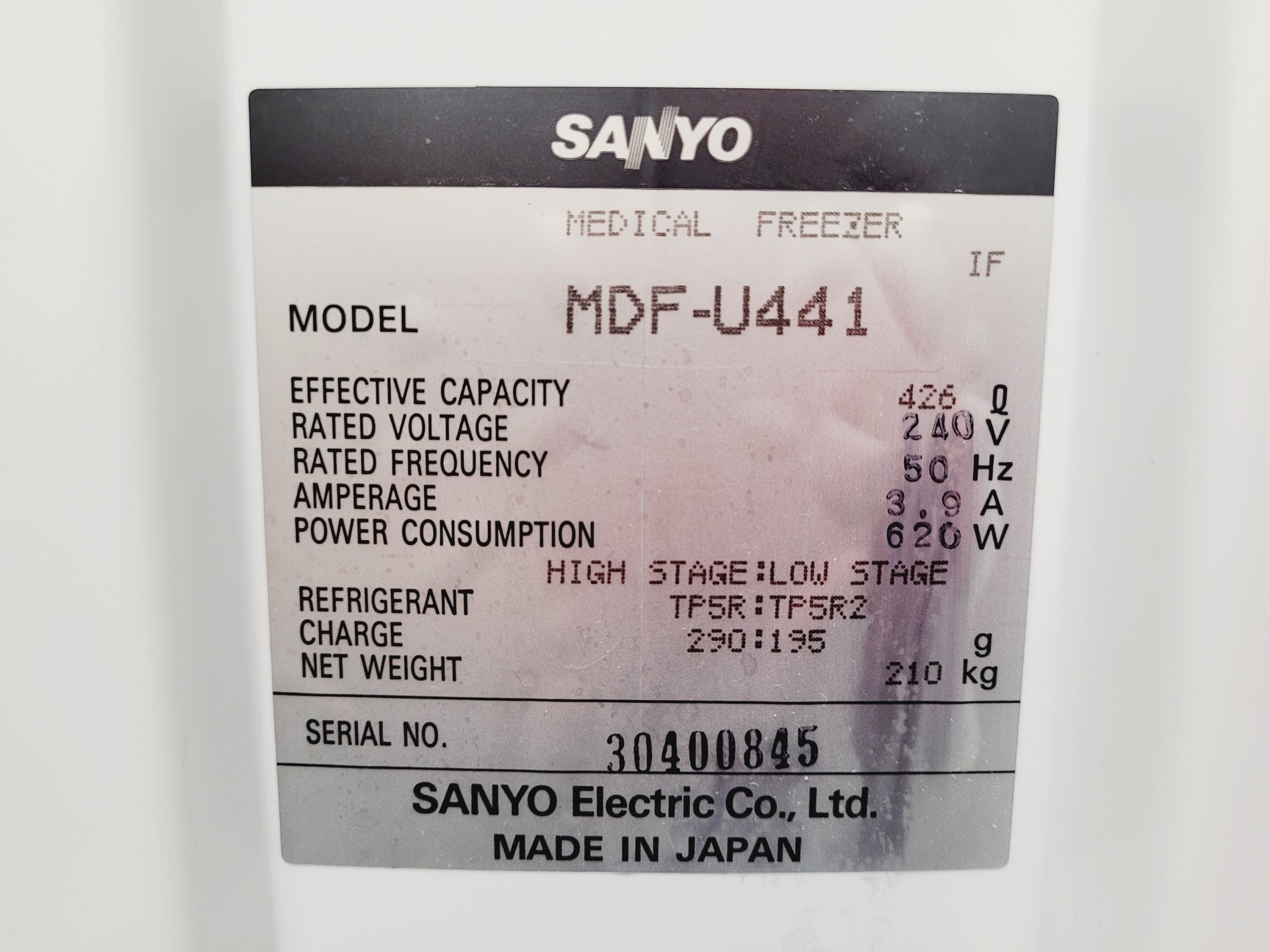 Image of Sanyo MDF-U441 Medical Laboratory Freezer