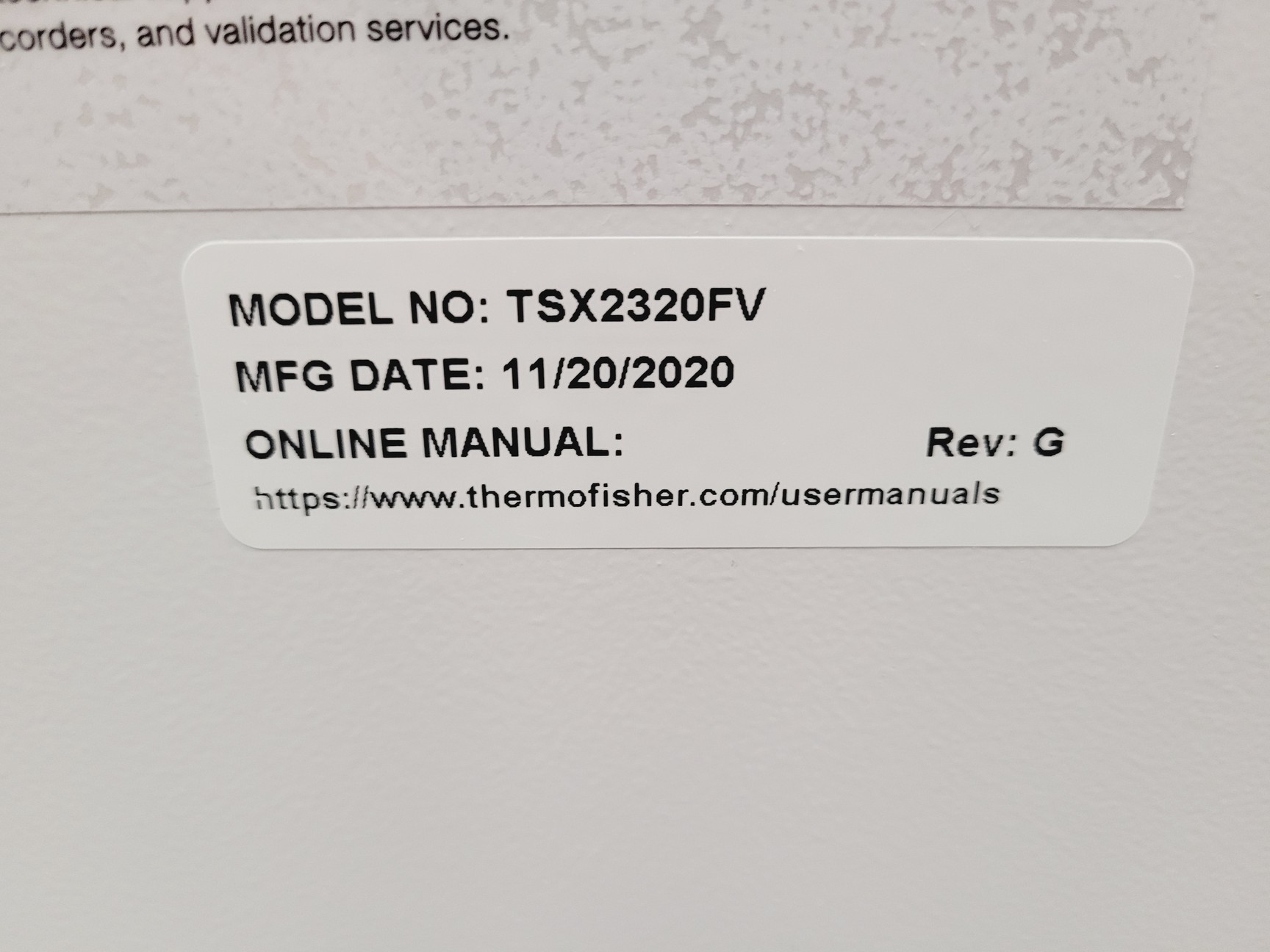 Image of Thermo Scientific Laboratory Freezer Model TSX2320FV Lab