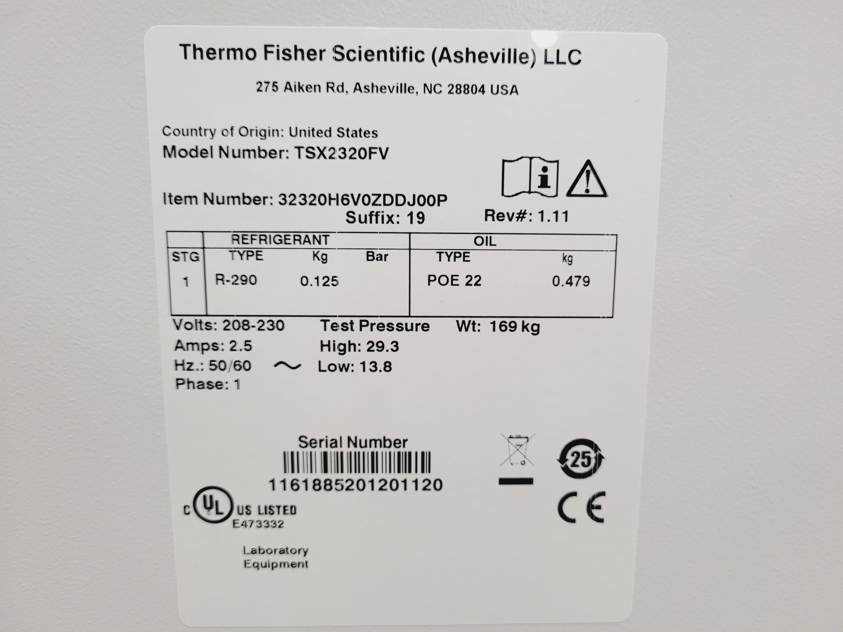 Image of Thermo Scientific Laboratory Freezer Model TSX2320FV Lab