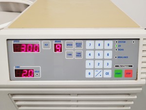 Thumbnail image of Sanyo Mistral 3000E Centrifuge with Windshield Swing Rotor and Buckets on Stand