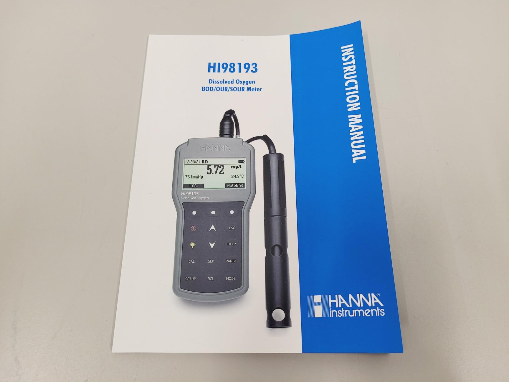 Image of Hanna Instruments HI98193 Oxygen and BOD Meter With Accessories Lab