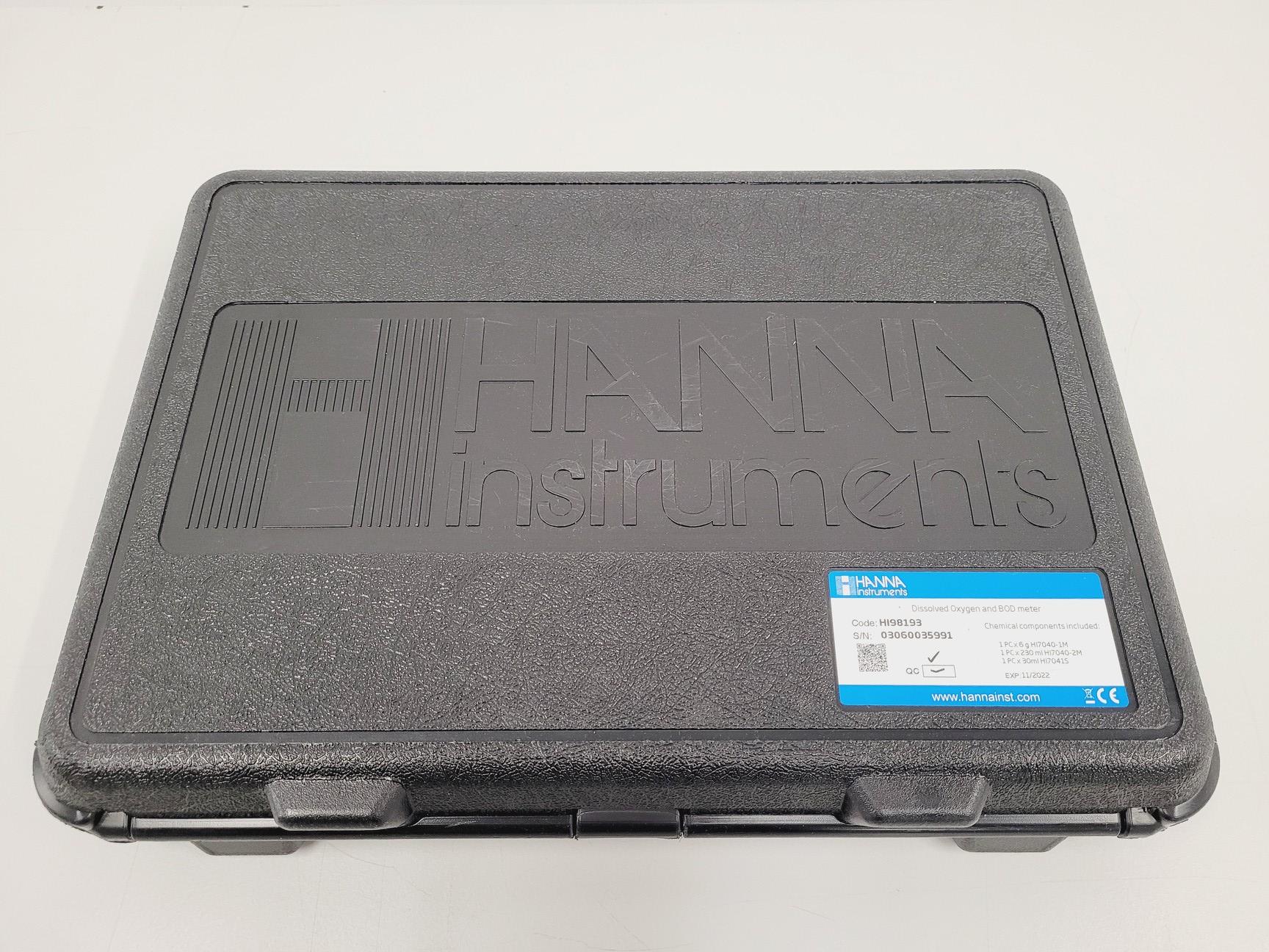 Image of Hanna Instruments HI98193 Dissolved Oxygen and Bod Meter With Accessories