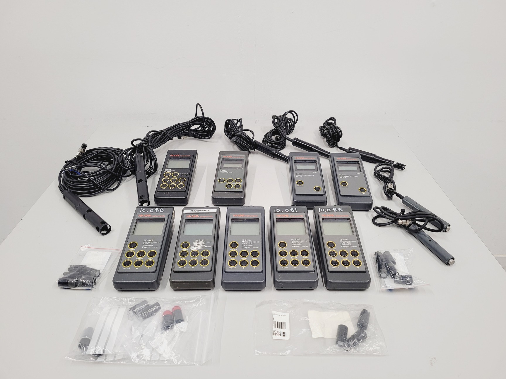 Image of Job Lot of 9 Hanna Instruments Dissolved Oxygen, Conductivity, pH Meters 