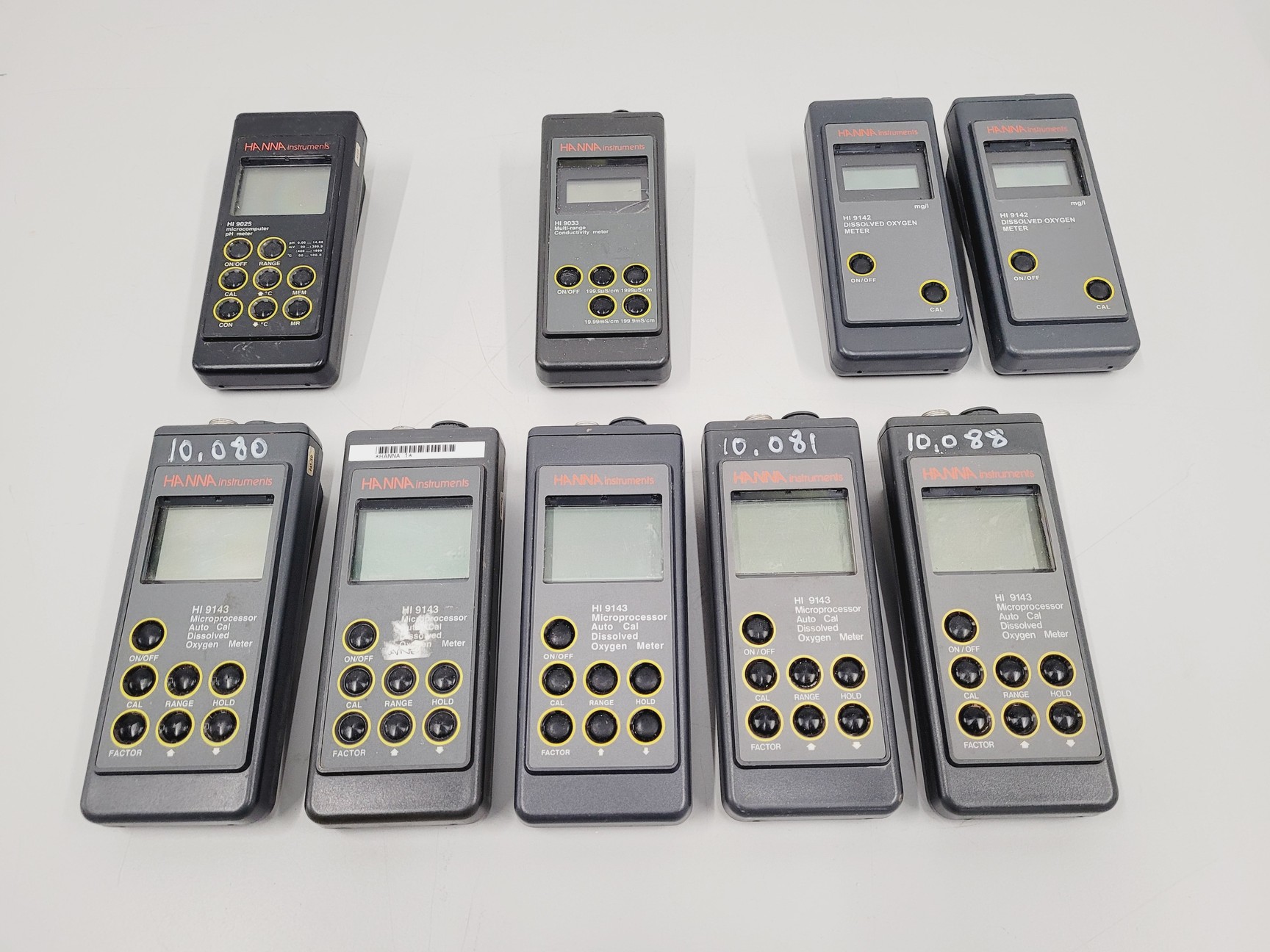 Image of Job Lot of 9 Hanna Instruments Dissolved Oxygen, Conductivity, pH Meters 