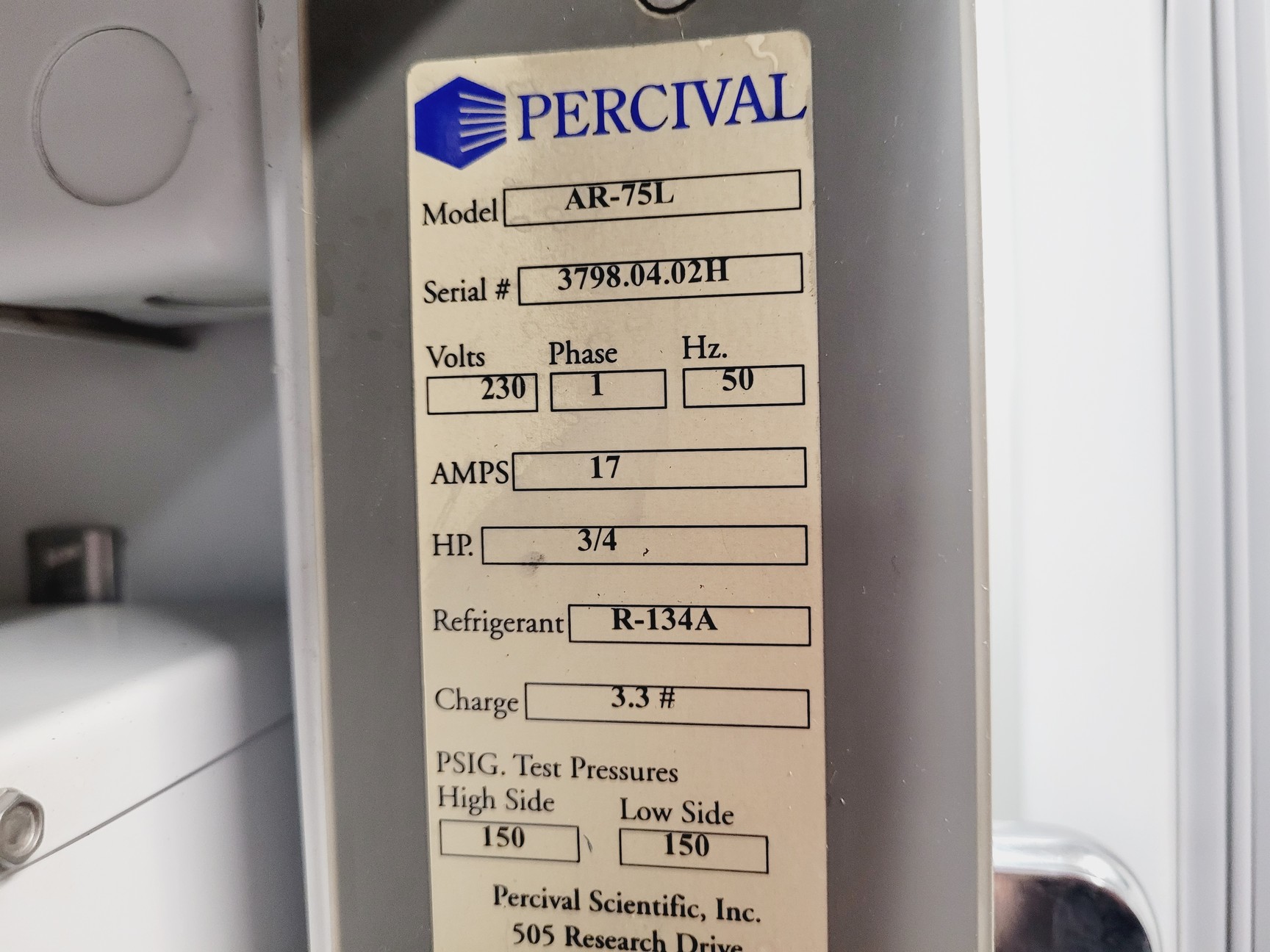 Image of Percival Model AR75L Growth Chamber 2-Teir Lab