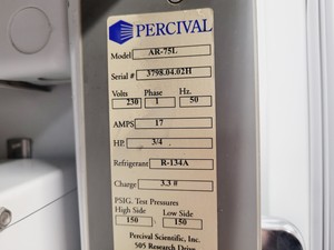 Thumbnail image of Percival Model AR75L Growth Chamber 2-Teir Lab