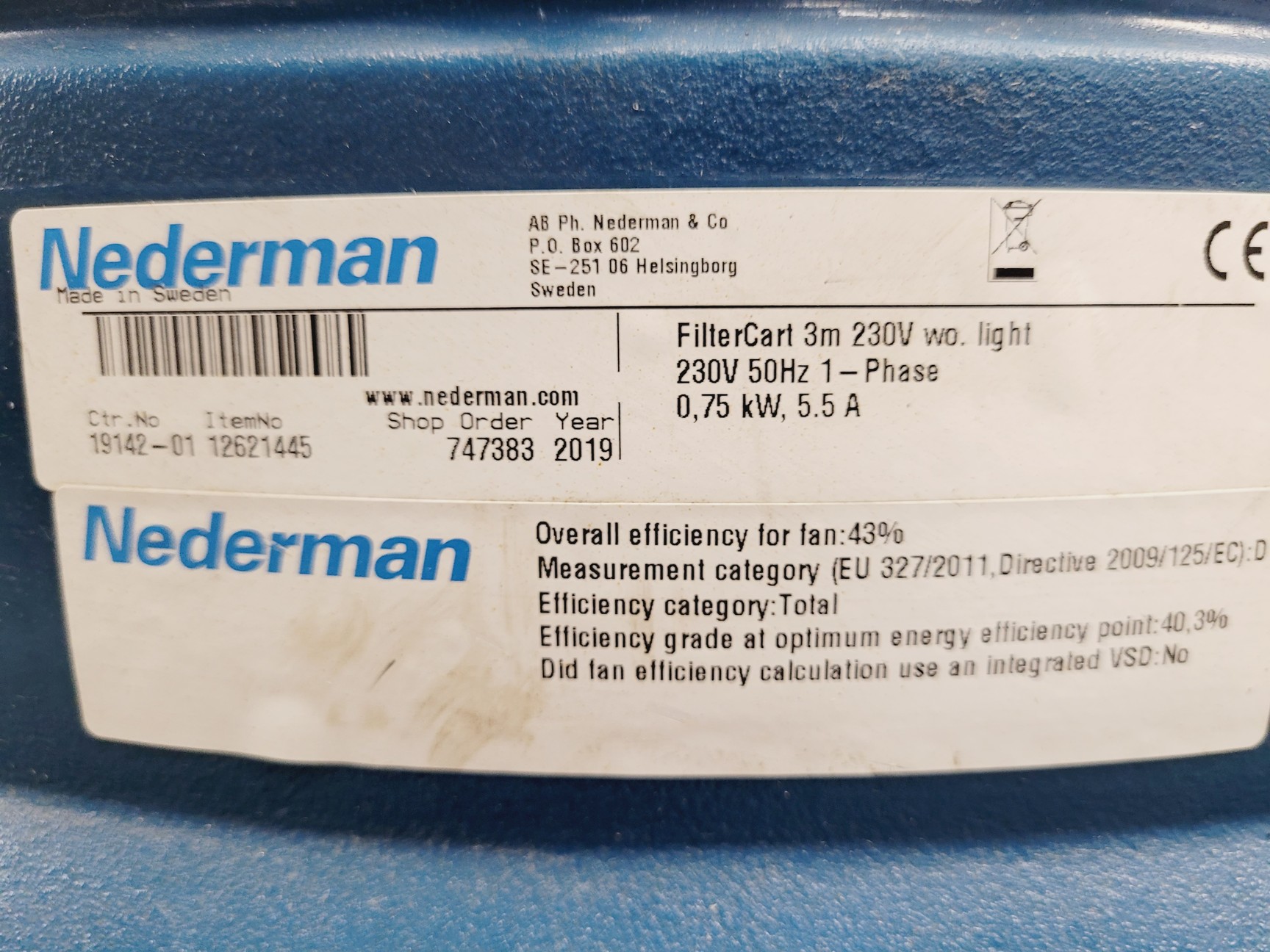 Image of Nederman Filtercart 3M Welding Fume Filtering