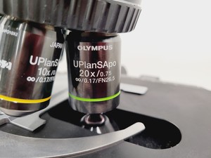 Thumbnail image of Olympus BX45TF Microscope Ww/ Camera Mount, Adapter & 5x Objective UPlan Apo Lab