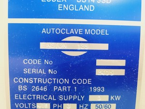 Thumbnail image of Rodwell Ensign 125 Floor Standing Autoclave Spares/Repair Lab