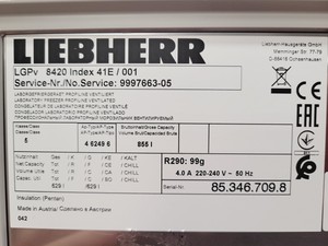 Thumbnail image of Leibherr 2021 Mediline -35ºc LGPV 8420 Medical Ultra Low Freezer Lab