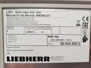 Thumbnail image of Leibherr 2021 Mediline -35ºC Ultra Low Freezer Model LGPV 8420 Medical Lab