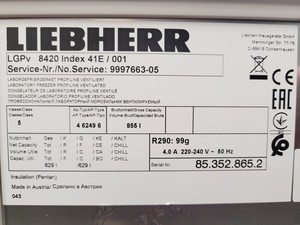 Thumbnail image of Leibherr 2021 Mediline Type LGPV 8420 Medical Freezer Ultra Low -34ºC Lab