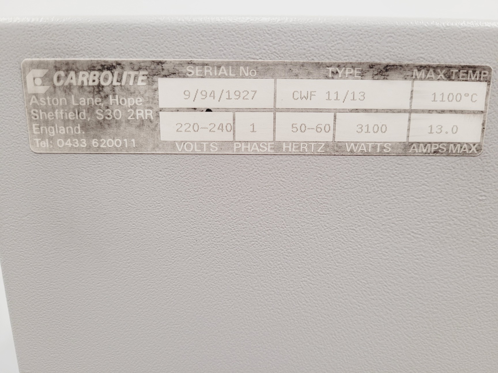 Image of Carbolite CWF 1100 Furnace Type CWF 11/13 Lab