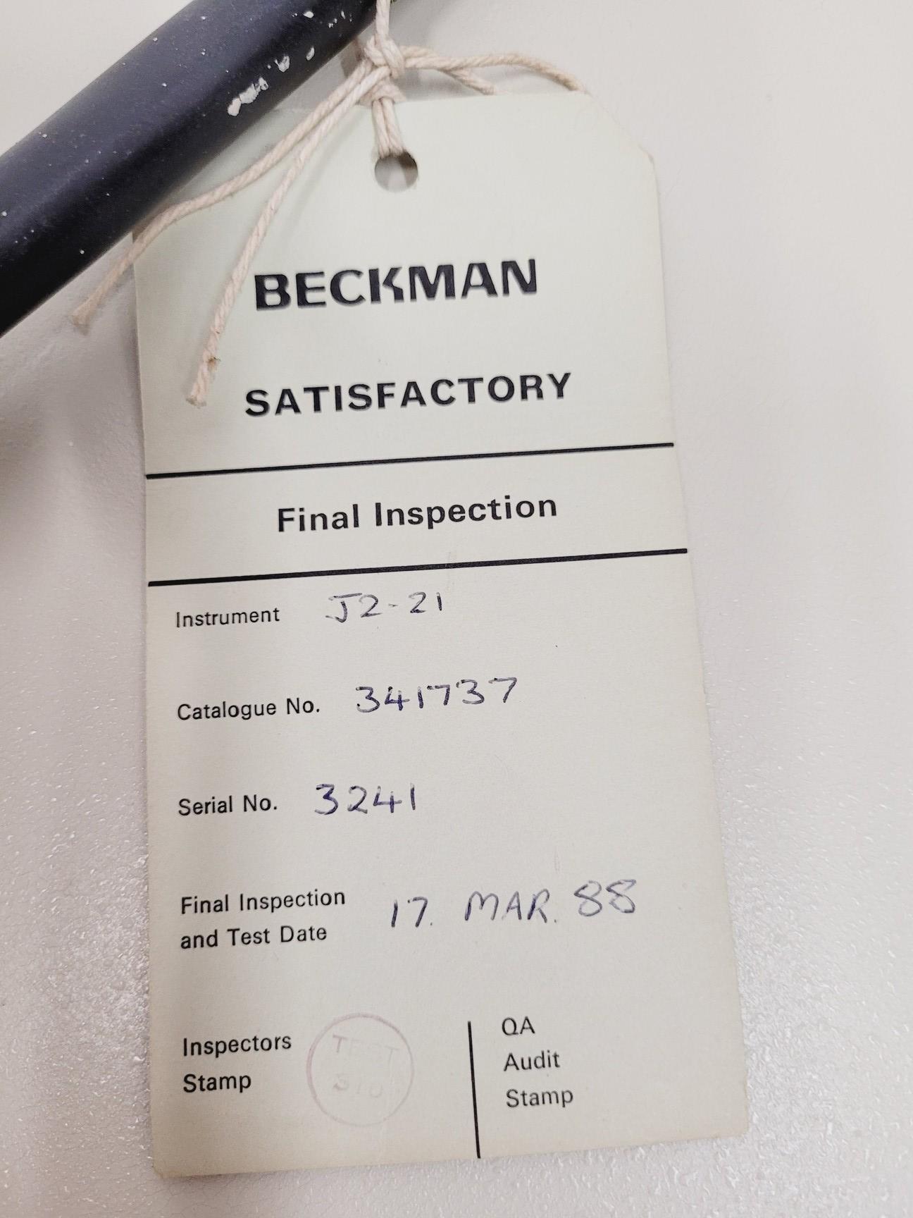 Image of Beckman J2-21 Floor Standing Refrigerated Centrifuge Lab