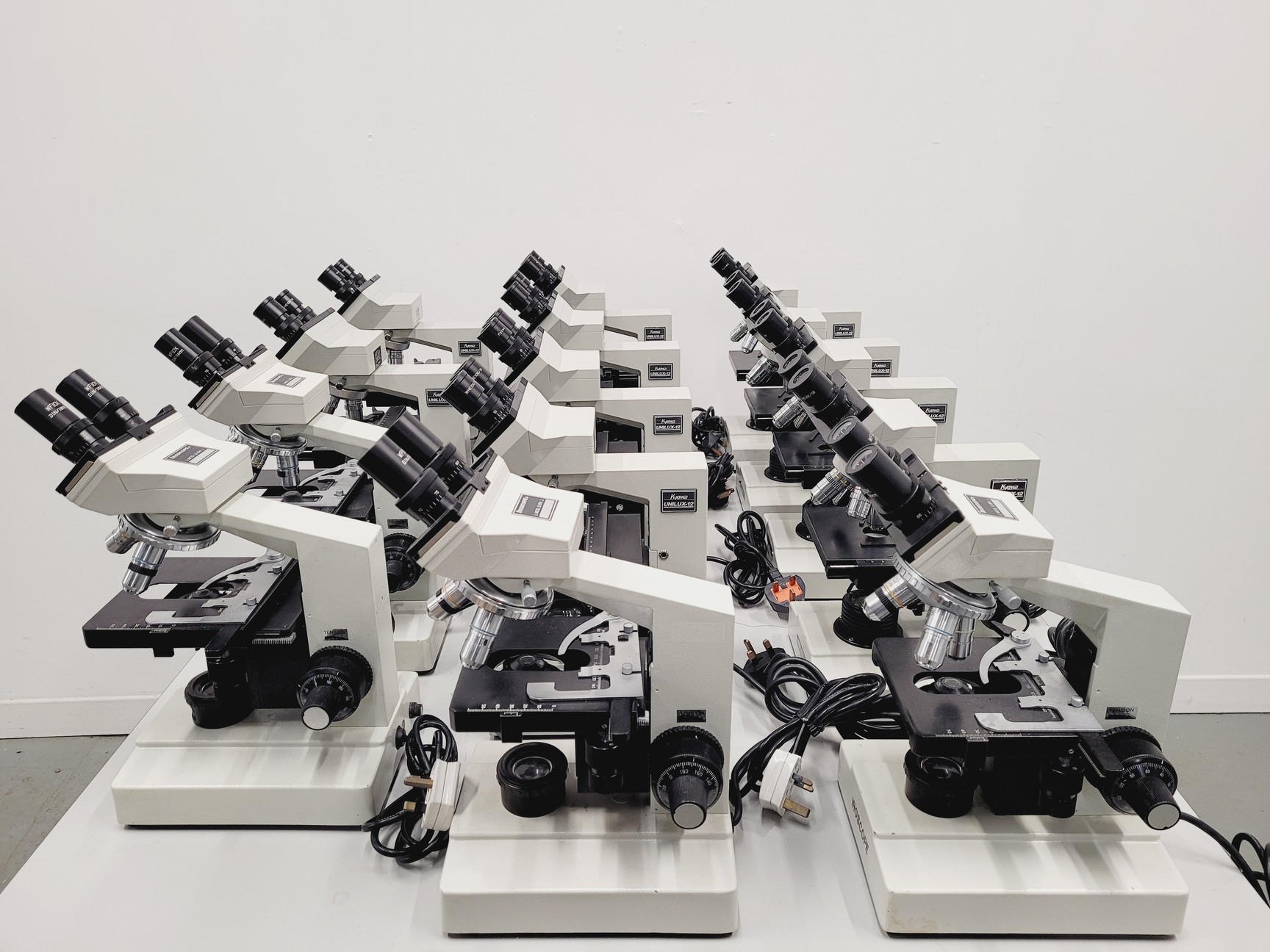 Image of Job Lot of 14 Compound Microscopes 10 x Kyowa Unilux 12,  4 x Iroscope Mod U-BH