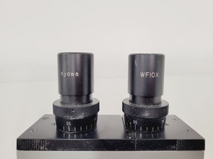 Thumbnail image of Lot of 8 Kyowa Japan Microscopes - 6 x Unilux 11, 1 x SM-KE, 1 x 915001 Lab