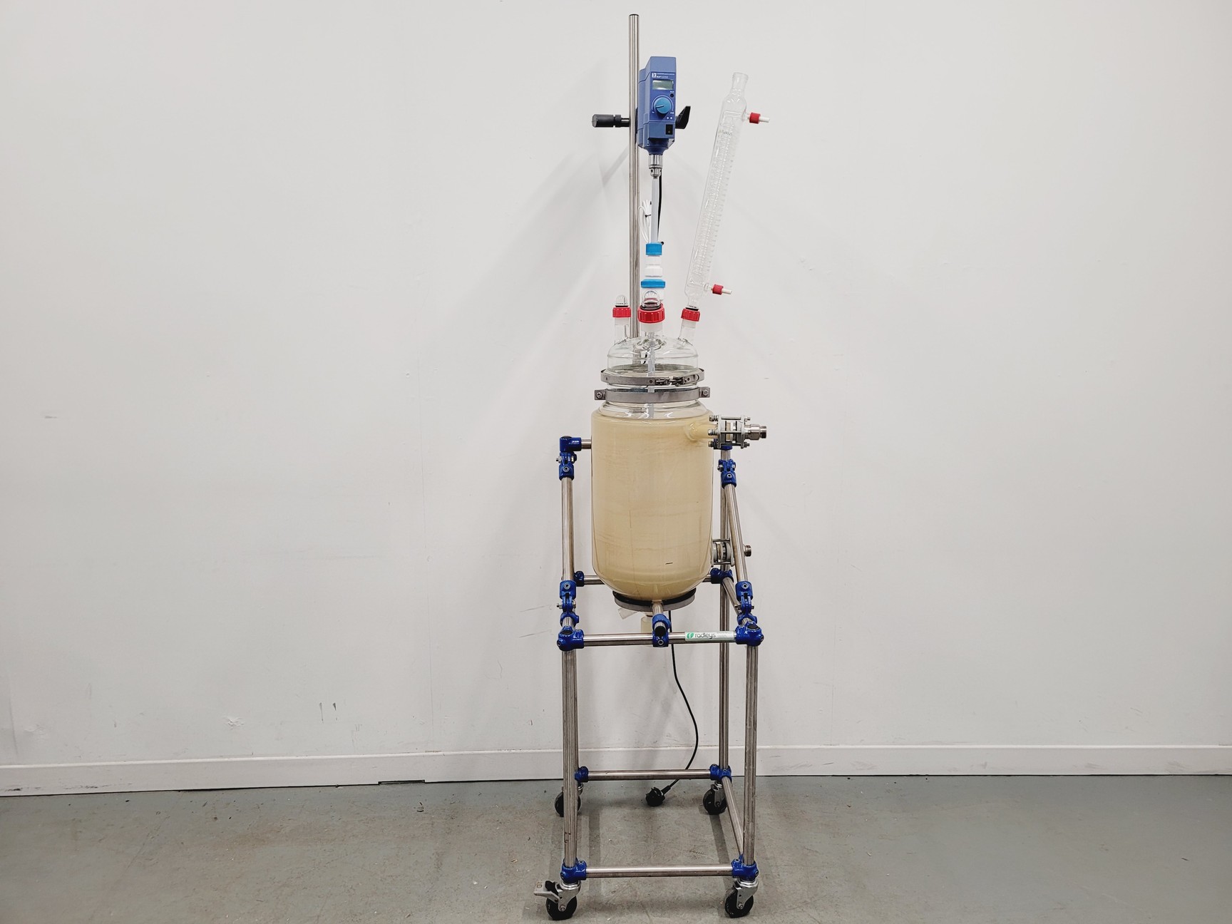 Image of Radleys 20 Litre Jacketed Reactor Vessel with IKA Stirrer, Accessories on Stand