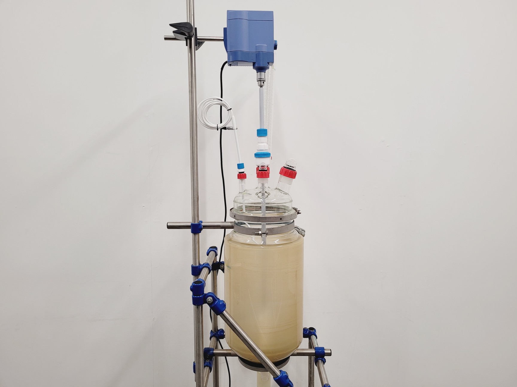 Image of Radleys 20 Litre Jacketed Reactor Vessel with IKA Stirrer, Accessories on Stand